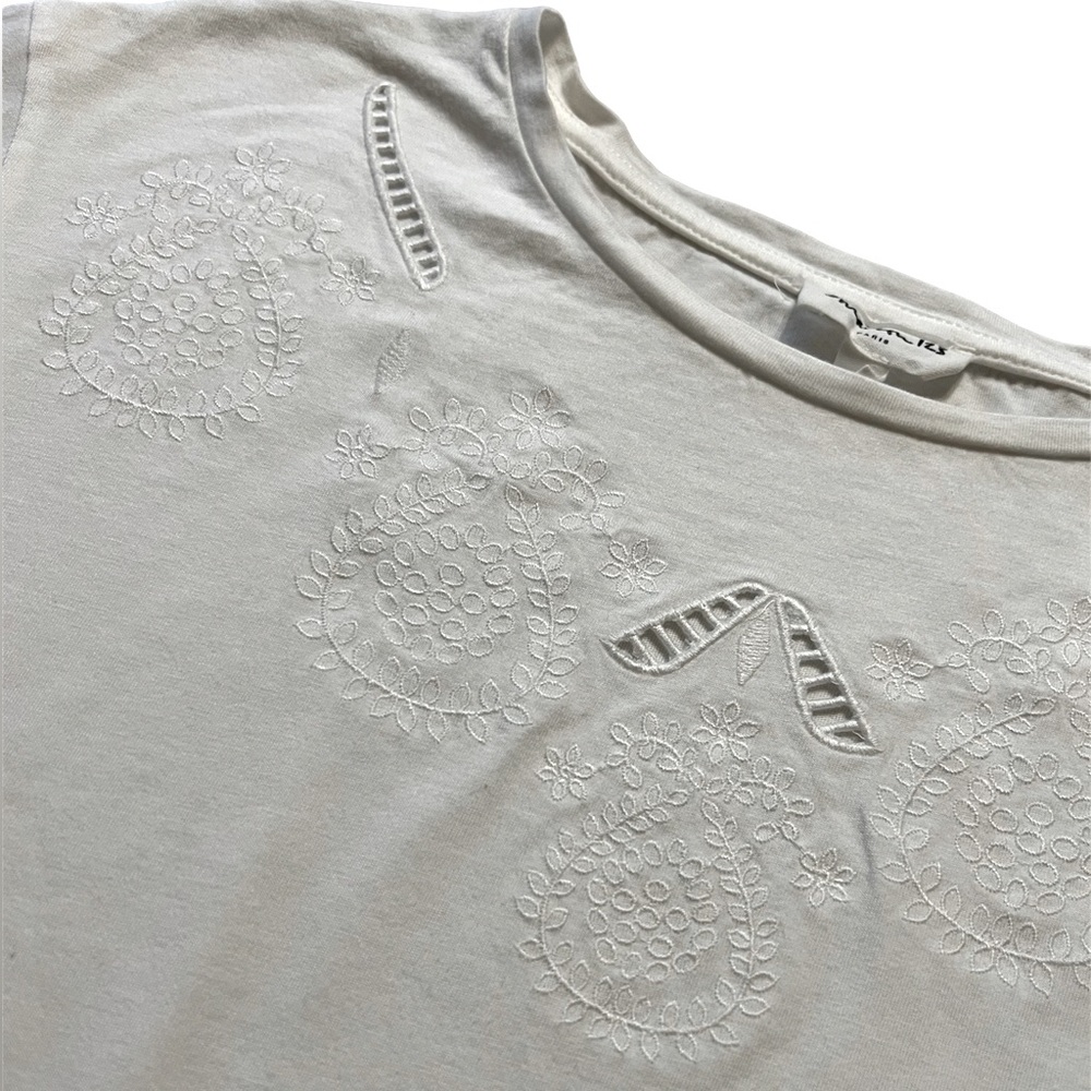 White Cotton blend Tee-Shirt - FROM PARIS Size small